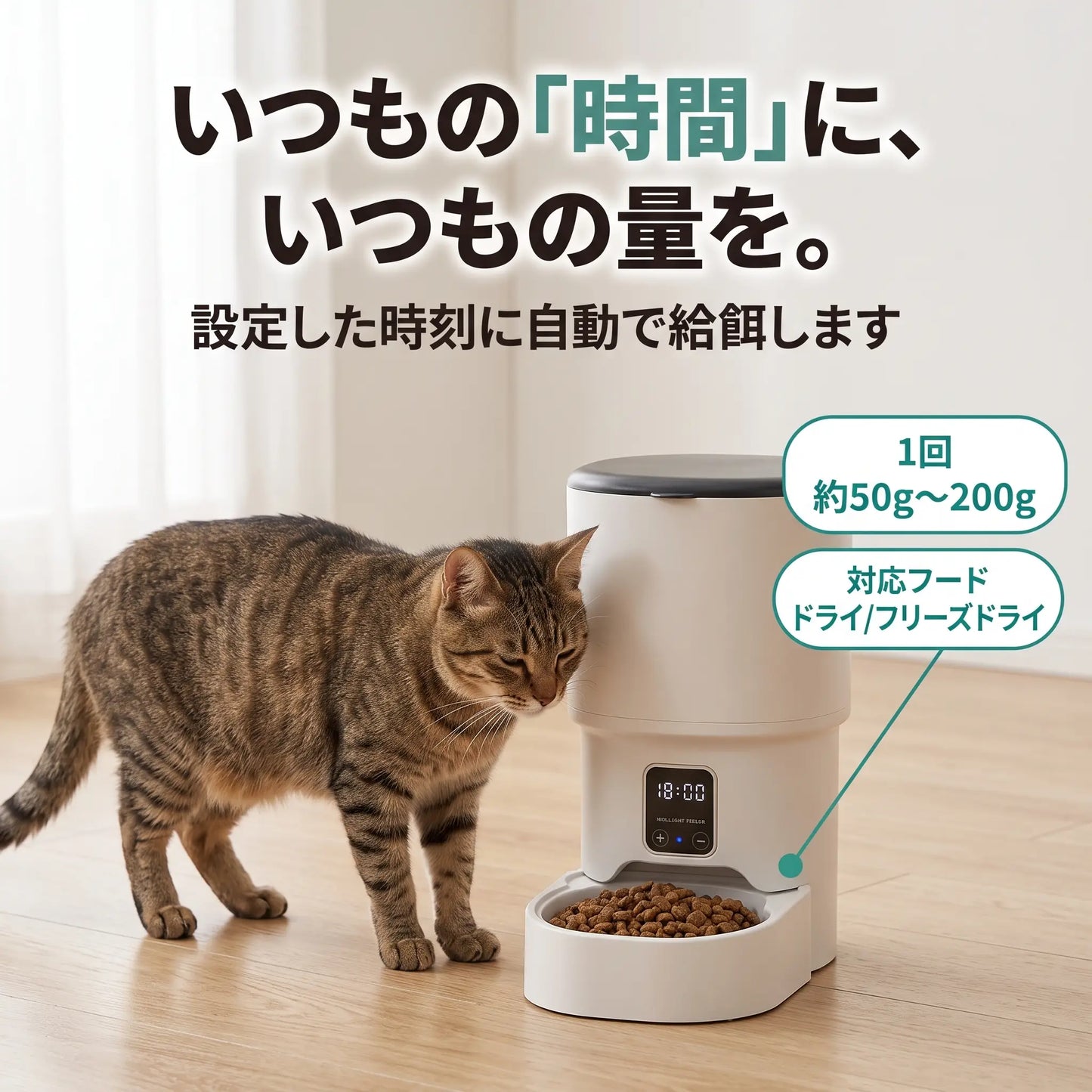 猫用 自動給餌器 タイマー付き