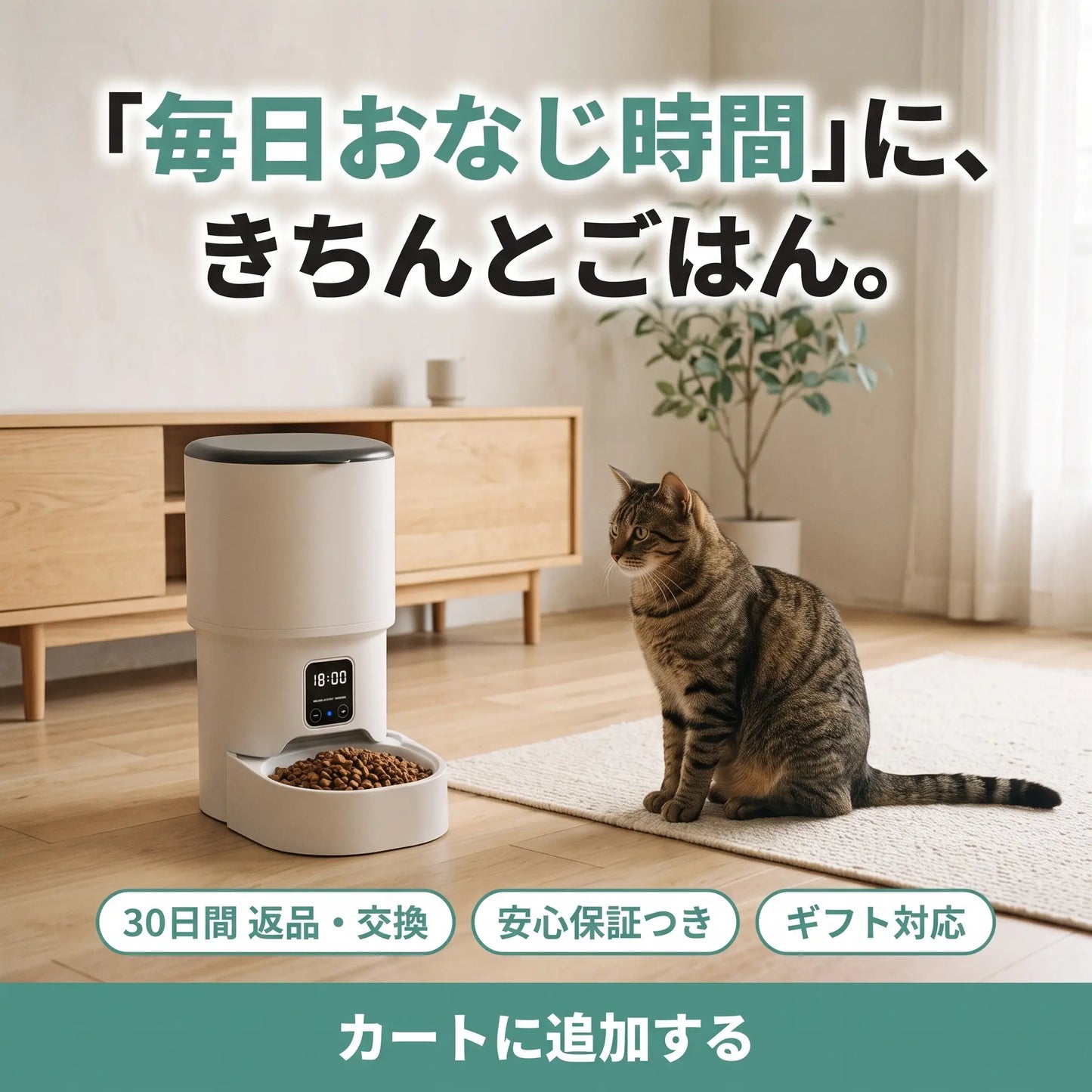 猫用 自動給餌器 タイマー付き